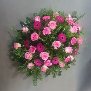 Pogrzebowa wiązanka fioletowa z gerberą